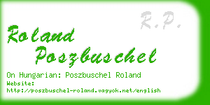 roland poszbuschel business card